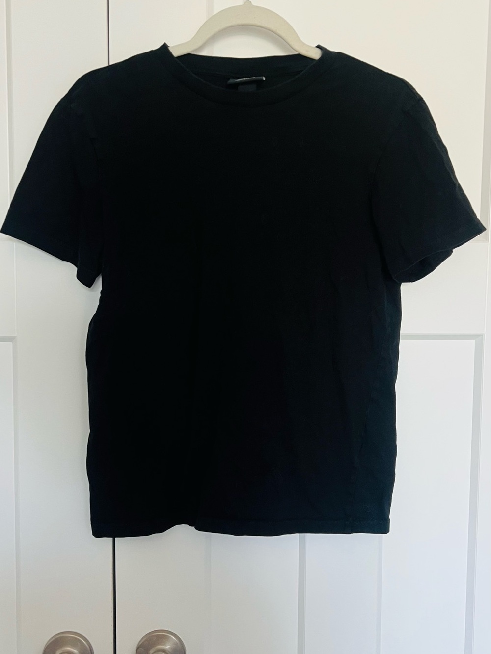 Men's Black Crewneck Cotton T‑Shirt